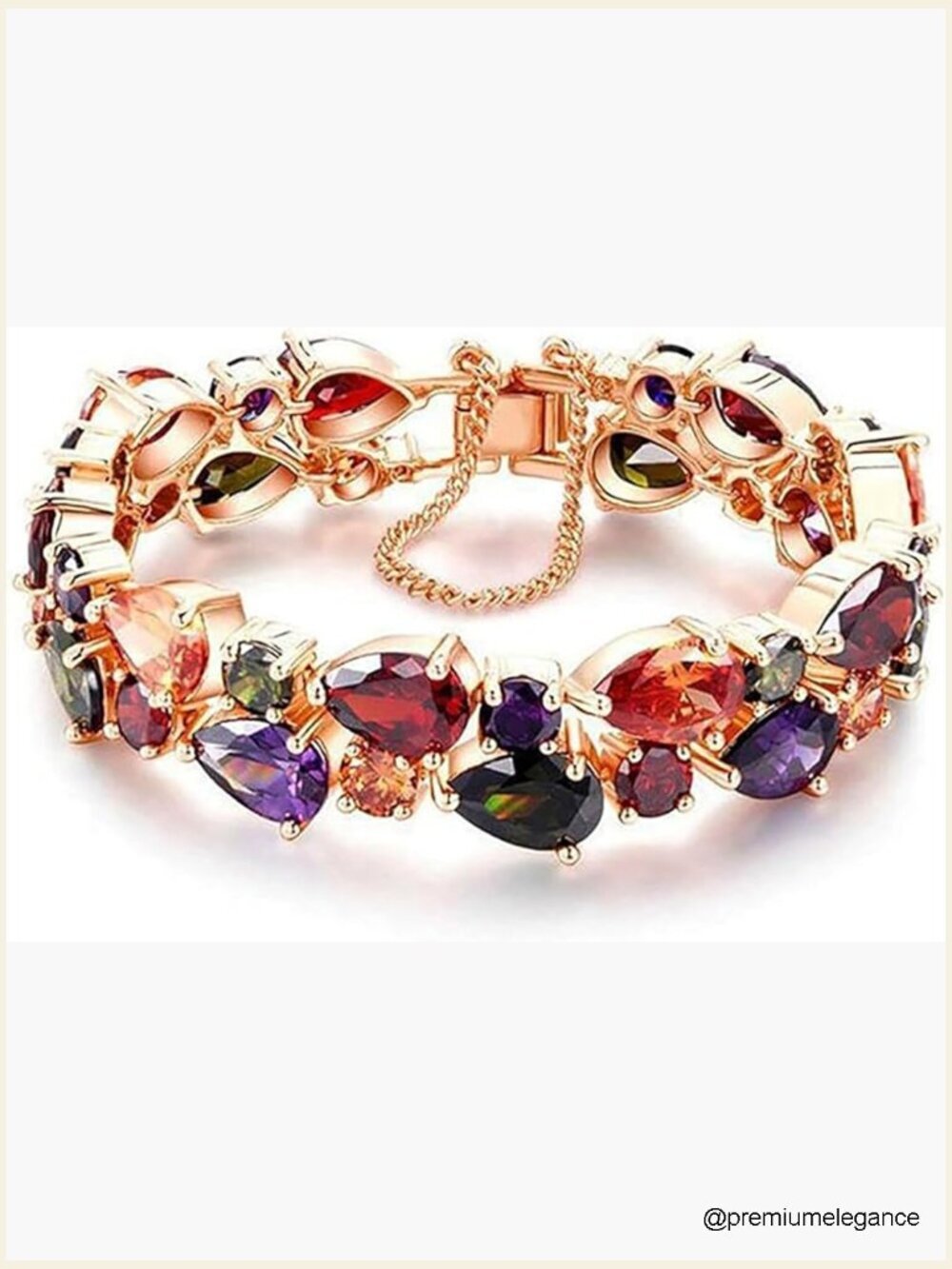14K Rose Gold Plated Tennis Bracelet, Cubic Zirconia Bracelets for Women, 7-8